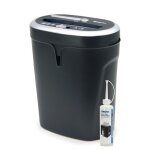 Destructeur de documents coupe croise haute scurit 10 feuilles cd et dvd grand bac de 21l avec flacon ...