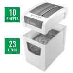Destructeur de documents - leitz - iq slim home office - coupe croisée - 10 feuilles - 23 litres Destructeur de documents - leitz - iq slim home office - coupe croisée - 10 feuilles - 23 litres