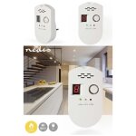 Dtecteur de gaz enfichable nedis - alarme sonore et visuelle - gpl gaz naturel gaz de ville - blanc