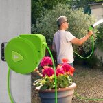 D�vidoir enrouleur tuyau darrosage automatique naizy 30m - fixation murale - vert