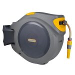 D�vidoir mural automatique 40m - hozelock - fixation murale - s�curit� enfant - jaune / gris