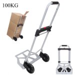 Diable pliable charge max 100kg chariots  main portable bagage avec roues en caoutchouc chariot de transport ...