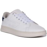 Diesel s - athene low baskets en cuir  lacets pour hommes en blanc marine (blanc marine 41)