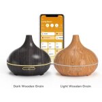 Diffuseur dhuiles essentielles wi - fi intelligent meross - grain de bois clair - 400ml - 15. 6w