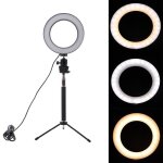 Dimmable led studio photo anneau lumire photo mobile vido lumire avec trpied selfie bague anneau ...
