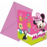 Cartes dinvitation - procos - minnie mouse - 6 pices - thme tropical - 9x14 cm