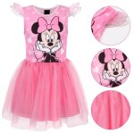 Disney minnie mouse robe en tulle rose à manches courtes robe pour fille Disney minnie mouse robe en tulle rose à manches courtes robe pour fille