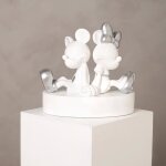 Disney - white&silver - mickey & minnie - tirelire - 19cm widdop di2