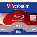 Disque blu - ray réinscriptible bd - re verbatim 25 go 2x 5 pièces en coffret à bijoux Disque blu - ray réinscriptible bd - re verbatim 25 go 2x 5 pièces en coffret à bijoux