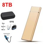 Disque dur externe ssd portable 8tb 8to or avec otg + tui housse sac de protection hdd pour pc ordinateur ...