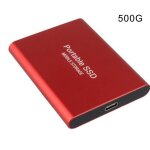 Disque dur externe ssd - rouge - 500 go - haute vitesse - usb - c - compatible otg
