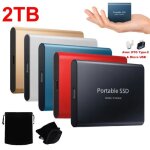 Disque dur ssd externe portable 2tb 2to otg type - c usb mini taille or avec pochette sac de stockage ... Disque dur ssd externe portable 2tb 2to otg type - c usb mini taille or avec pochette sac de stockage ...
