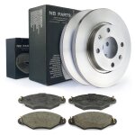 Disques de frein + plaquettes avant 247mm plein peugeot 206 2a / c sw 2e / k 306 7b