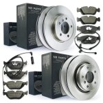 Disques de frein + plaquette + contact d usure avant + arri�re bmw 3 3er e46