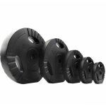 Scsports plaques dentranement ? 2 x 125 kg disques en plastique tri - grip  30 / 31 mm noir - disques ...
