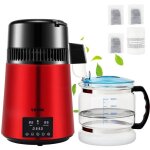 Distillateur deau inox - vevor - ymk40207 - 1l / h - rouge - temprature rglable