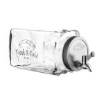 Distributeur de boissons - kilner - 3 l - verre - couvercle  vis - robinet pratique