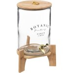 Fontaine à boisson en verre avec support et couvercle en bambou - 8l - transparent / beige - h 42 x d ... Fontaine à boisson en verre avec support et couvercle en bambou - 8l - transparent / beige - h 42 x d ...