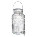 Fontaine à boisson vintage en verre avec anse - 38l - transparent - l 215 x p 165 x h 29 cm Fontaine à boisson vintage en verre avec anse - 38l - transparent - l 215 x p 165 x h 29 cm