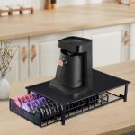 Distributeur de capsules caf� xjing - porte capsules caf� en fer pour 60pcs - noir