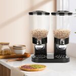 Distributeur de c�r�ales - homewell - double 2pcs - 35x345x20cm - 35l par compartiment - doseur pratique ...