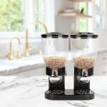 Distributeur de c�r�ales - homewell - yipeema - 2 x 500 g - noir - 35 x 345 x 20 cm