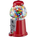 Distributeur de chewing - gum rtro tirelire rouge et transparent mtal et verre grand modle d16 x h28 ...