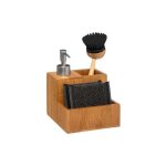 Distributeur de savon en bambou avec brosse et �ponge - 250 ml 5five simply smart