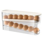 Distributeur d?ufs pour r�frig�rateur double couche en pet + pp bo�te de stockage automatique des ?ufs ...