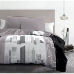 District parure de couette microfibre - gris - 220x240 cm