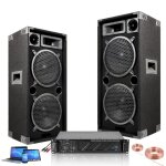 Dj pack sono 2000 dont 2 enceintes 1000 + 1 ampli sono + cable hp + cable pc pa dj sono led light sport ...
