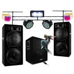 Dj pack sono + jeux de lumi�re + portique dj 3m robuste pa dj sono led mix light club disco fitness sport ...