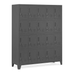 Domator jan nowak casier vestiaire 5b4a armoire metallique avec 20 compartiments 172 x 136 x 45 (anthracite) ...