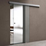 Doporro porte coulissante int�rieur 775x205 verre opaque poign�e ronde distance au mur de 25mm amalfi12h ...