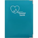 Dossier sant ? pvc bleu canard avec poches intrieures ? rangement ordonnances et carte vitale ? fabriqu ...