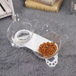 Double bol de chat gamelle aliments antidrapant avec support en plastique pour les chats et petit chien ...