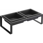 Double gamelle design surleve pour chat tower noir