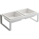 Double gamelle design surleve pour chat tower blanc