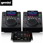 Double platines lecteurs lcd gemini mdj - 500 pro usb mp3 media player mode midi + table de mixage