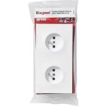 Double prise de courant prcble neptune - legrand - 16a - rectangulaire - plastique - blanc