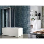 Douche - baignoire balno daria en acrylique renforc vitre gris fonc - 75 * 150 * 215cm - 30 microjets ...