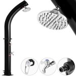 Douche de jardin solaire 20l bow - monzana - r�sistant aux uv et intemp�ries - robinetterie en m�tal ...