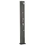 Douche solaire droite alu noir 40 l avec rince - pieds et brumisateur - piscine center oclair