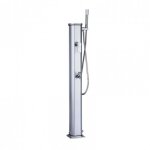 Douche solaire formidra - jolly go inox - 20 l - aluminium - gris - rince pieds