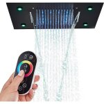 Douche de tête encastrable plafond noir led en laitontete de douche pluie economiseur deau 49cm x 35cm ... Douche de tête encastrable plafond noir led en laitontete de douche pluie economiseur deau 49cm x 35cm ...