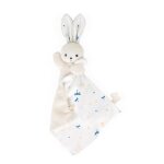 Doudou lapin blanc en micro - velours - kaloo - carre douceur - 0 mois et plus