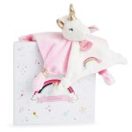 Doudou licorne doudou et compagnie - lucie la licorne - mati�res douces et touches de glitter or