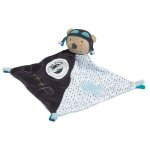 Doudou mouchoir - sauthon - lazare - velours et popeline - bleu - bb garon 1 mois +