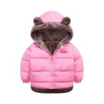 Doudoune bb - funmoon - rose - manteau  capuche - 2 - 14 ans - polyester et duvet de coton