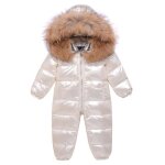 Doudoune bébé siamois à capuche en duvet de canard blanc - ecelen - chaud et confortable - beige Doudoune bébé siamois à capuche en duvet de canard blanc - ecelen - chaud et confortable - beige